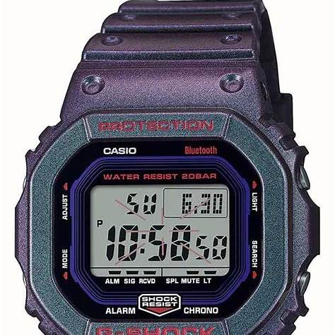 Casio G-SHOCK DW-B5600AH-6ER Men's Bluetooth Digital Watch - Purple Resin Strap