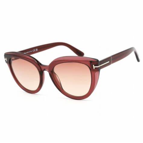 Lunettes de soleil Tom Ford FT0938 69T pour femme - monture bordeaux brillant, verres bordeaux dégradés