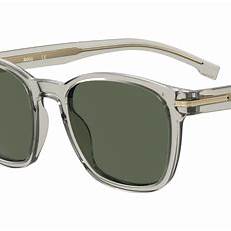 BOSSBOSS 1505/S KB7 - QT Men's Sunglasses - Transparent Grey Frame, Green LensesEYEWEAREcecile