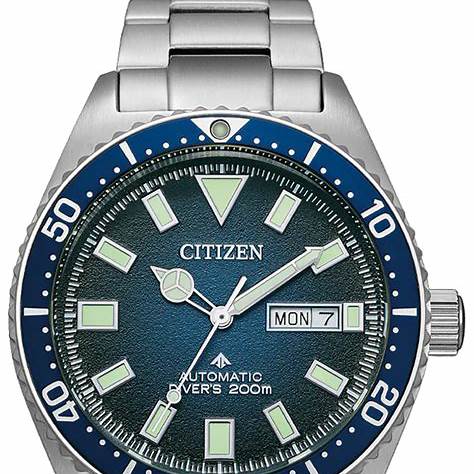 Citizen NY0129-58L Reloj automático Promaster Diver para hombre, esfera azul, brazalete de acero inoxidable