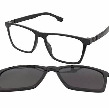 BOSSBOSS 1576/CS 807M9 Men's Eyeglasses with Clip - On - Black Frame, Grey Polarized LensesEYEWEAREcecile
