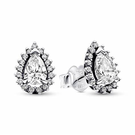 PANDORAPandora 292834C01 Sparkling Pear Halo Stud Earrings - Sterling SilverBIJOUXEcecile