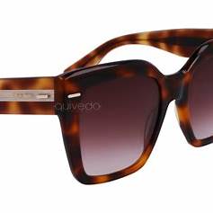 Calvin Klein CK23508S 220 B 54 Women's Square Sunglasses - Brown Havana Frame, Brown Lenses