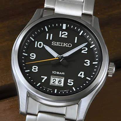 SEIKOSeiko SUR569P1 Men's Quartz Watch, Black Dial, Stainless Steel BraceletWATCHESEcecile