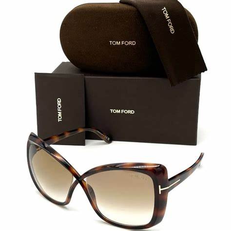 Lunettes de soleil Tom Ford FT0943 53F pour femme - monture havane blonde, verres dégradés marron
