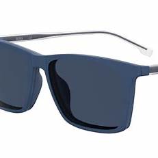 BOSS 1151/CS FLL-KU Men's Eyeglasses with Clip-On - Matte Blue Frame, Square Shape