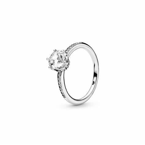 Pandora 198289CZ-54 Anillo Solitario Corona Brillante Transparente - Talla 54