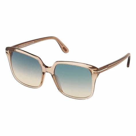 Tom Ford FT0788 45P Occhiali da sole da donna - Montatura marrone chiaro trasparente, lenti verdi sfumate