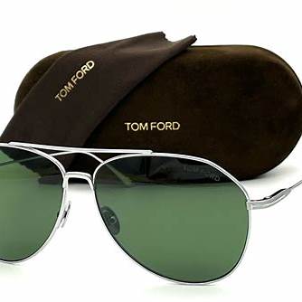 Tom Ford FT0747 16N Gafas de sol para hombre - montura paladio brillante, cristales verdes