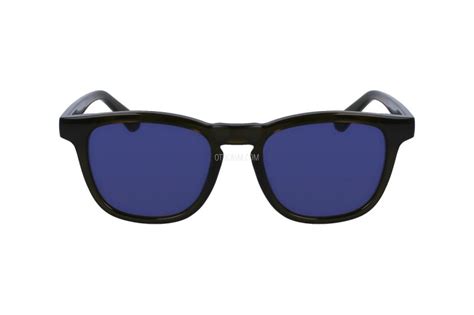 Lunettes de soleil rectangulaires Calvin Klein CK23505S 320 M 52 unisexe - monture verte, verres bleus