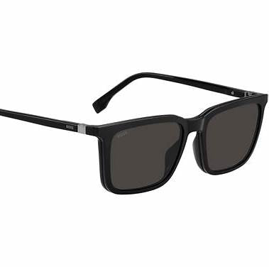 BOSS 1492/CS 807-IR Men's Eyeglasses with Clip-On - Black Frame, Square Shape
