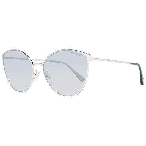 Lunettes de soleil Tom Ford FT0654 18C pour femme - monture en rhodium brillant, verres fumés miroirs