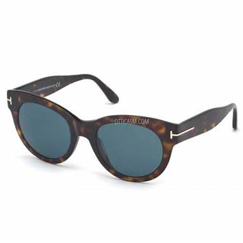 Lunettes de soleil Tom Ford FT0741 52N pour femme - monture havane foncé, verres verts