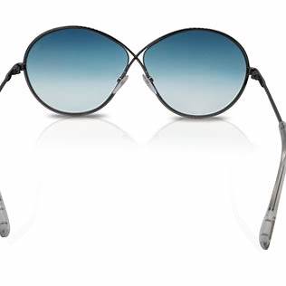 Lunettes de soleil Tom Ford FT0564 14X pour femme - monture ruthénium clair brillant, verres miroirs bleus
