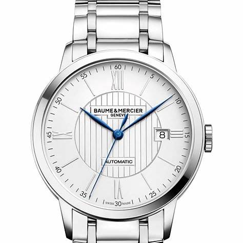 Baume & Mercier Classima 10215 Reloj Automático Hombre - 40mm Esfera Plateada, Brazalete Acero Inoxidable
