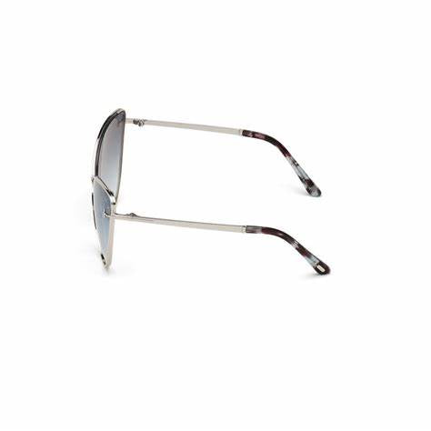 Lunettes de soleil Tom Ford FT0786 16X pour femme - monture en palladium brillant, verres miroirs bleus