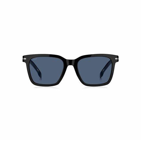 BOSS 1540/F/SK 807-KU Men's Sunglasses - Black Frame, Blue Lenses