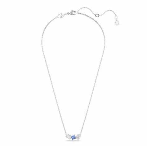 Swarovski 5668276 Collar Colgante Mesmera - Tallados Mixtos, Cristales Azules y Blancos, Chapado en Rodio