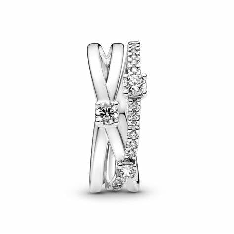 Pandora 199400C01-58 Anillo de triple banda brillante - Talla 58