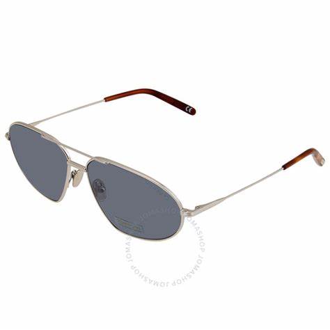 Tom Ford FT0771 16V Gafas de sol para hombre - montura paladio brillante, cristales azules
