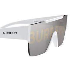 Burberry BE4291 3007/H 38 Unisex Sunglasses - White Frame, Grey Mirror Lenses