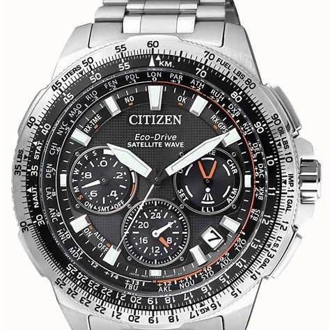 Reloj Citizen CC9020-54E Promaster Satellite Wave GPS Eco-Drive para hombre, esfera negra, brazalete de titanio