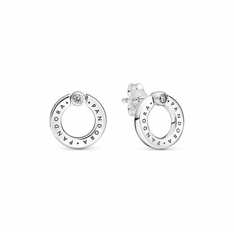 PANDORAPandora 299486C01 Pavé & Logo Circle Reversible Stud Earrings - Sterling SilverBIJOUXEcecile