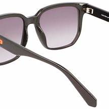 Lunettes de soleil carrées Calvin Klein Jeans CKJ22611S unisexe - monture noire, verres gris dégradés