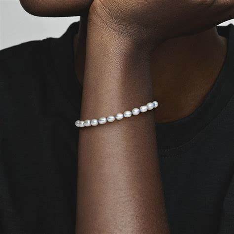 PANDORAPandora 591689C01 - 18 Freshwater Pearl Blue Cord Bracelet - Sterling Silver, 18 cmBIJOUXEcecile