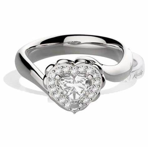 RECARLORecarlo R67SC002/040 Women's Heart - Shaped Diamond Ring - 18K White Gold, 0.40ctJEWELRYEcecile