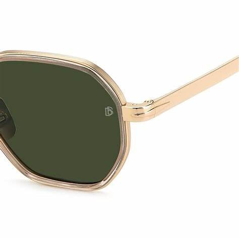 DAVID BECKHAMDavid Beckham DB 1097/S 763 - QT 49 Sunglasses - Gold Frame, Green LensesEYEWEAREcecile