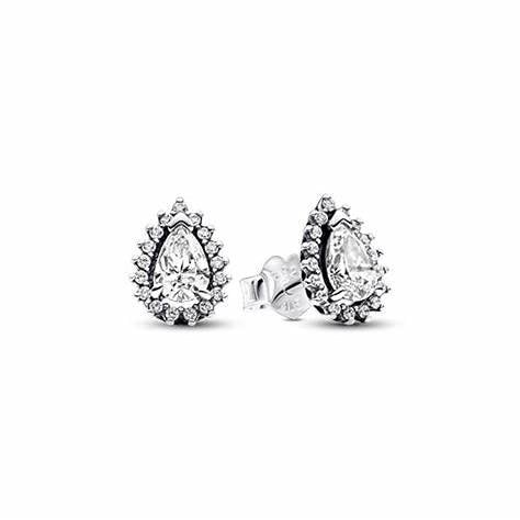 PANDORAPandora 292834C01 Sparkling Pear Halo Stud Earrings - Sterling SilverBIJOUXEcecile