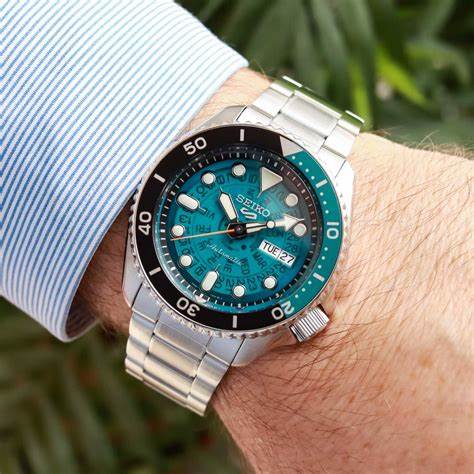 SEIKOSeiko 5 Sports SRPJ45K1 Men's Automatic Watch, Blue Skeleton Dial, Stainless Steel BraceletWATCHESEcecile