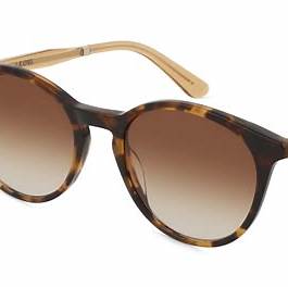 Calvin Klein CK23510S 220 B 52 Unisex Round Sunglasses - Havana Frame, Brown Lenses