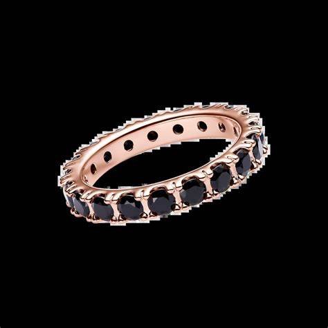 PANDORAPandora 180050C02 - 52 Black Sparkling Row Eternity Ring - 14k Rose Gold - Plated, Size 52BIJOUXEcecile