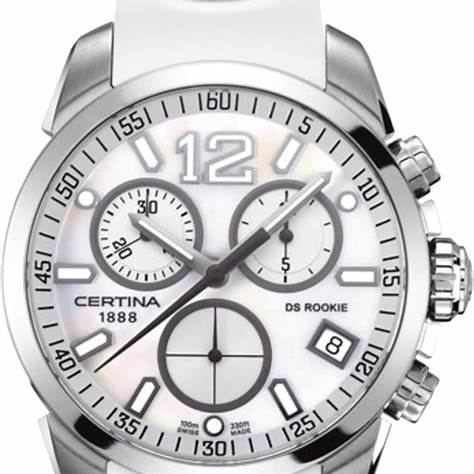 CERTINACertina DS Rookie Chronograph Unisex Watch, White MOP Dial, Rubber StrapWATCHESEcecile