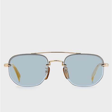 Lunettes de soleil David Beckham DB 1078/S IDA-QZ A 53 - monture or, verres bleus