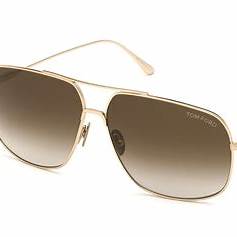 Tom Ford FT0746 28K Occhiali da sole da uomo - Montatura in oro rosa lucido, lenti Roviex sfumate