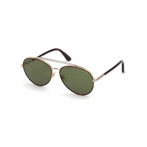 Tom Ford FT0748 52N Herren-Sonnenbrille - Gestell dunkles Havanna, grüne Gläser