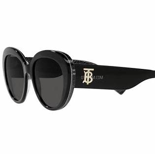 Lunettes de soleil Burberry Rose BE4298 3977/87 pour femme - monture noire, verres gris foncé