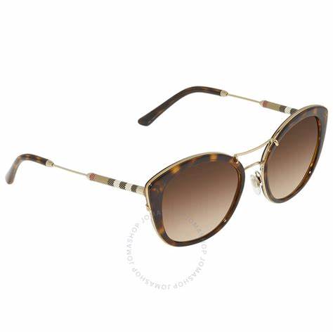 Burberry BE4251Q 3002/13 Gafas de Sol de Mujer - Montura Habana Oscuro, Lentes Marrón Degradado