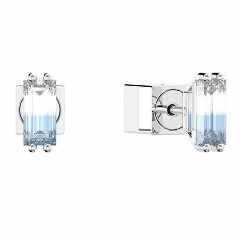 SWAROVSKISwarovski 5639132 Stilla Cushion Cut Stud Earrings - Blue Crystals, Rhodium - PlatedBIJOUXEcecile