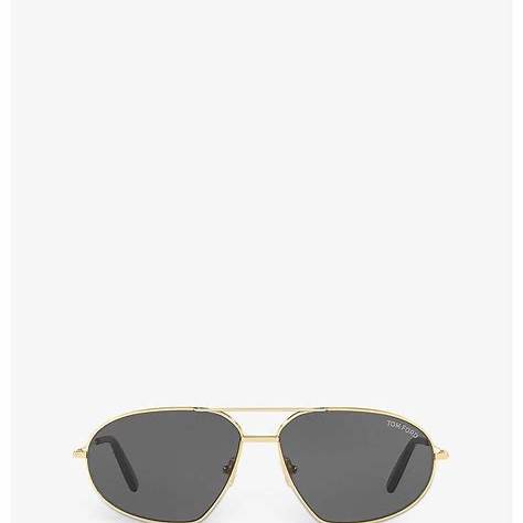 Tom Ford FT0771 28N Gafas de sol para hombre - montura oro rosa brillante, lentes verdes