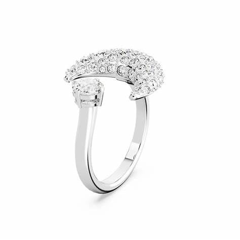 SWAROVSKISwarovski 5677139 Sublima Open Ring - Crescent Moon, White Crystals, Rhodium - PlatedBIJOUXEcecile