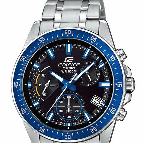 Casio Edifice EFV-540D-1A2VUEF Herren-Chronographenuhr, schwarzes Zifferblatt, Edelstahlband