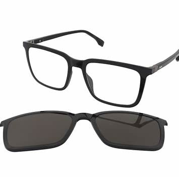 BOSS 1492/CS 807-IR Men's Eyeglasses with Clip-On - Black Frame, Square Shape