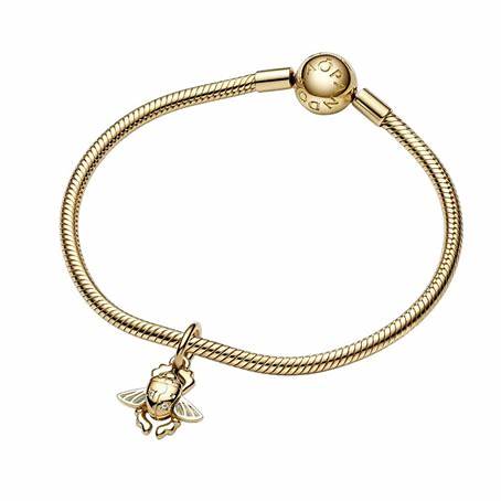 PANDORAPandora 762345C01 Disney Aladdin Scarab Beetle Dangle Charm - 14k Gold - PlatedBIJOUXEcecile