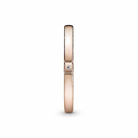 Pandora 189482C01-52 Anillo Logo & Corazones - Baño de Oro Rosa 14k, Talla 52