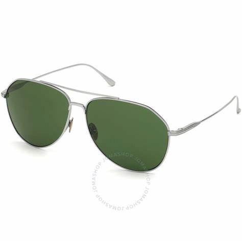 Tom Ford FT0747 16N Gafas de sol para hombre - montura paladio brillante, cristales verdes