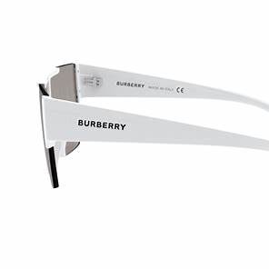 Burberry BE4291 3007/H 38 Unisex Sunglasses - White Frame, Grey Mirror Lenses